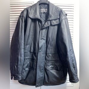 VINTAGE Mens WinLit NY Genuine Leather Jacket